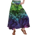 Rainbow Camouflage Satin Palazzo Pants