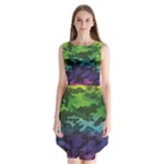 Rainbow Camouflage Sleeveless Chiffon Dress  