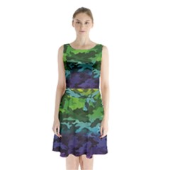 Sleeveless Waist Tie Chiffon Dress 