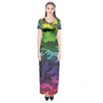 Rainbow Camouflage Short Sleeve Maxi Dress