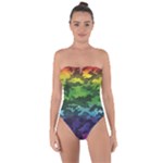 Rainbow Camouflage Tie Back One Piece Swimsuit