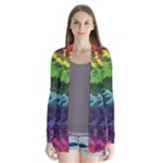 Rainbow Camouflage Drape Collar Cardigan