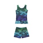 Rainbow Camouflage Kids  Boyleg Swimsuit