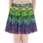 Rainbow Camouflage Pleated Mini Skirt