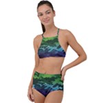 Rainbow Camouflage High Waist Tankini Set