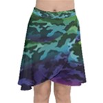 Rainbow Camouflage Chiffon Wrap Front Skirt