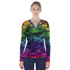 V-Neck Long Sleeve Top 