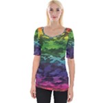 Rainbow Camouflage Wide Neckline Tee