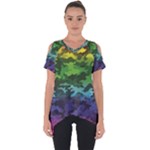 Rainbow Camouflage Cut Out Side Drop Tee