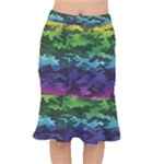 Rainbow Camouflage Short Mermaid Skirt