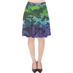 Rainbow Camouflage Velvet High Waist Skirt