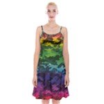 Rainbow Camouflage Spaghetti Strap Velvet Dress