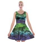 Rainbow Camouflage Velvet Skater Dress