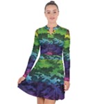 Rainbow Camouflage Long Sleeve Panel Dress