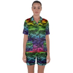 Satin Short Sleeve Pajamas Set 