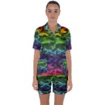 Rainbow Camouflage Satin Short Sleeve Pajamas Set