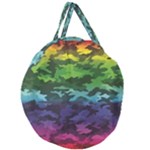 Rainbow Camouflage Giant Round Zipper Tote