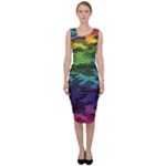 Rainbow Camouflage Sleeveless Pencil Dress