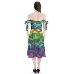 Shoulder Tie Bardot Midi Dress 