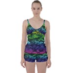 Rainbow Camouflage Tie Front Two Piece Tankini