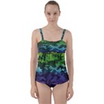 Rainbow Camouflage Twist Front Tankini Set