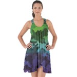 Rainbow Camouflage Show Some Back Chiffon Dress