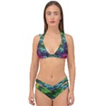 Rainbow Camouflage Double Strap Halter Bikini Set