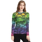 Rainbow Camouflage Women s Long Sleeve Rash Guard