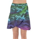 Rainbow Camouflage Wrap Front Skirt