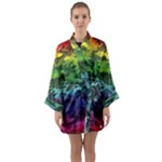 Rainbow Camouflage Long Sleeve Satin Kimono