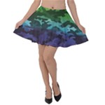 Rainbow Camouflage Velvet Skater Skirt