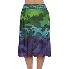 Velvet Flared Midi Skirt 