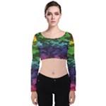 Rainbow Camouflage Velvet Long Sleeve Crop Top