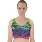 Rainbow Camouflage Velvet Racer Back Crop Top