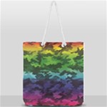 Rainbow Camouflage Full Print Rope Handle Tote (Large)