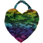 Rainbow Camouflage Giant Heart Shaped Tote