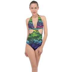 Halter Front Plunge Swimsuit 