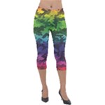 Rainbow Camouflage Lightweight Velour Capri Leggings 