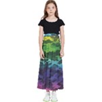 Rainbow Camouflage Kids  Flared Maxi Skirt