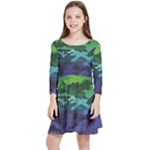 Rainbow Camouflage Kids  Quarter Sleeve Skater Dress