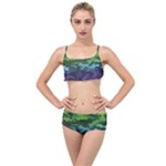 Rainbow Camouflage Layered Top Bikini Set