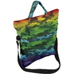 Rainbow Camouflage Fold Over Handle Tote Bag