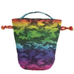 Rainbow Camouflage Drawstring Bucket Bag