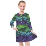 Rainbow Camouflage Kids  Quarter Sleeve Shirt Dress