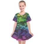 Rainbow Camouflage Kids  Smock Dress