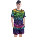 Rainbow Camouflage Men s Mesh Tee and Shorts Set