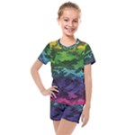 Rainbow Camouflage Kids  Mesh Tee and Shorts Set