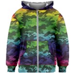 Rainbow Camouflage Kids  Zipper Hoodie Without Drawstring