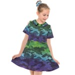 Rainbow Camouflage Kids  Short Sleeve Shirt Dress