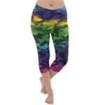 Rainbow Camouflage Lightweight Velour Capri Yoga Leggings